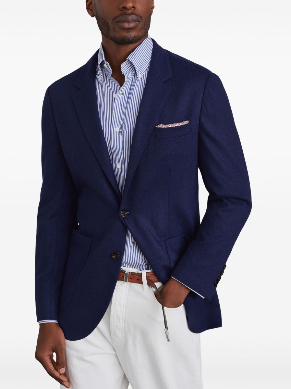 single-breasted cashmere blazer - 3