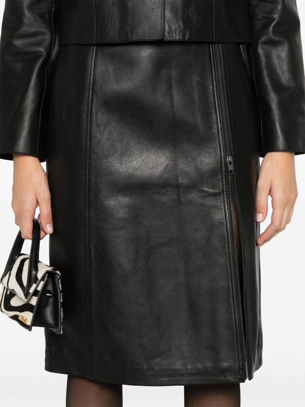 Rumi leather midi skirt - 5
