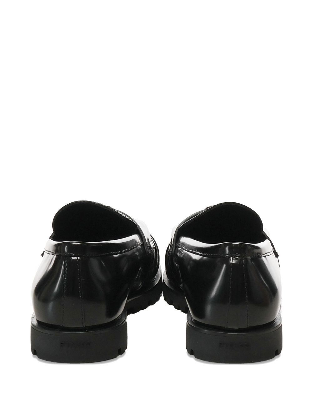 pleated logo-plaque loafers - 3