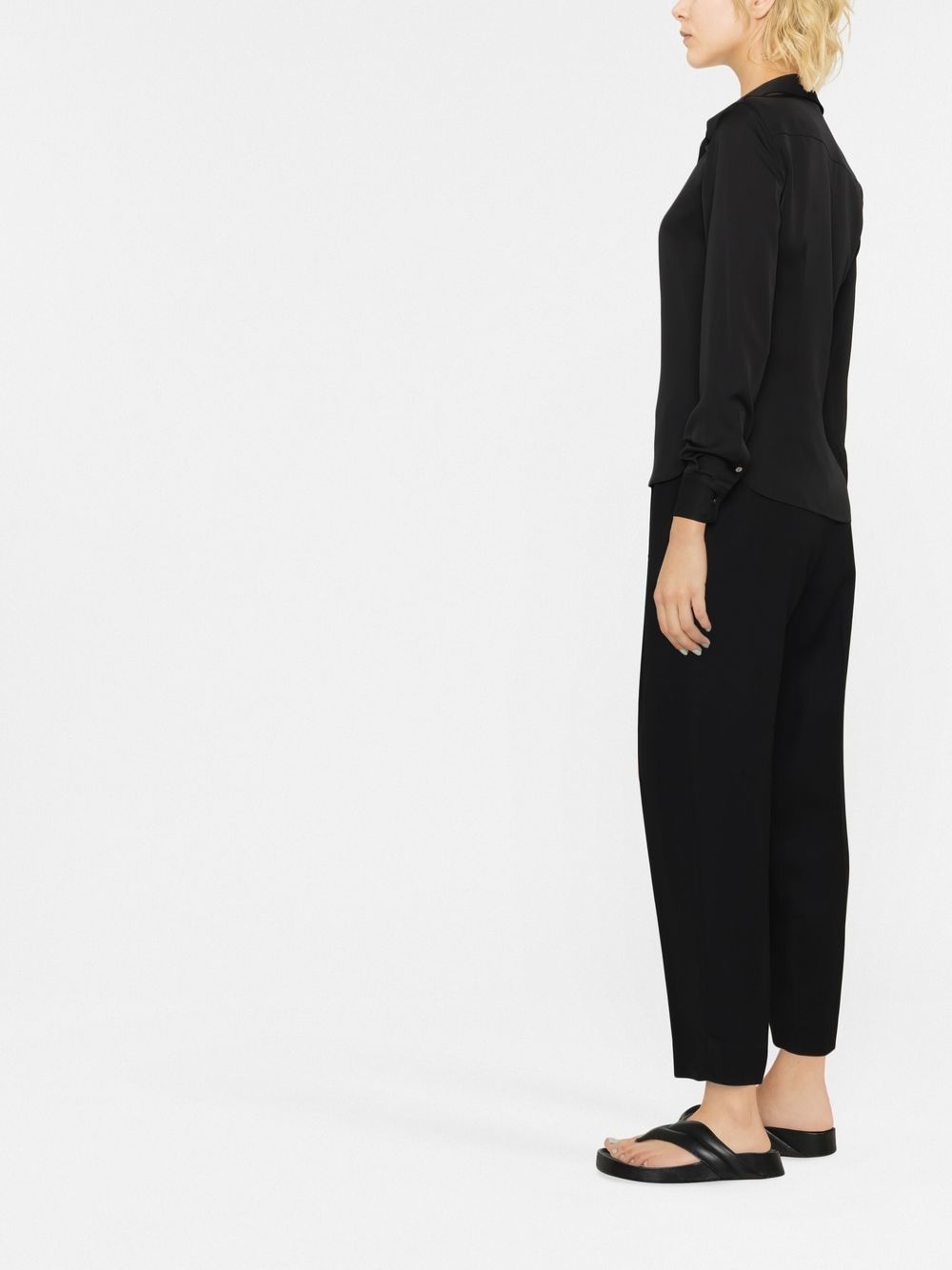 silk concealed placket shirt - 3