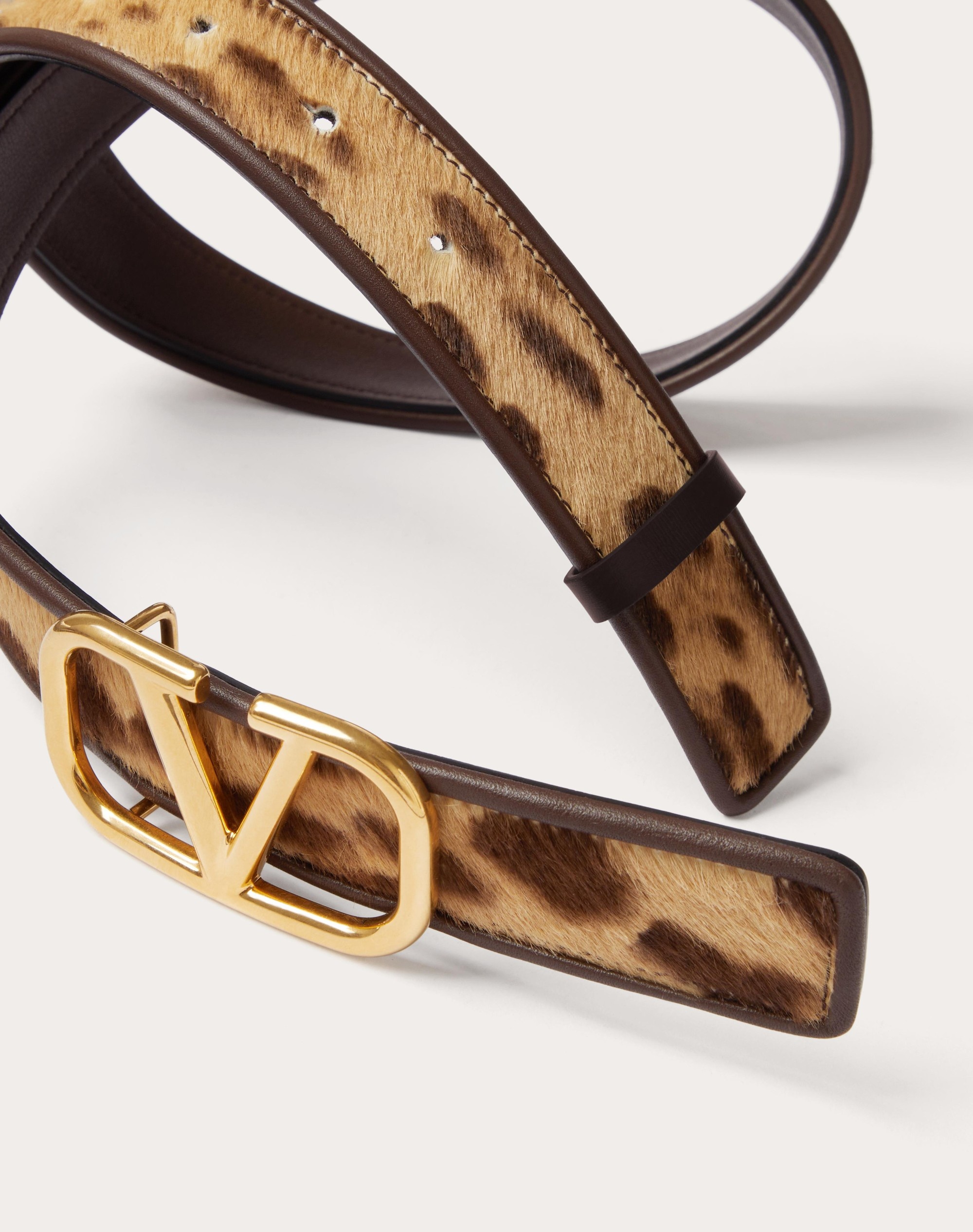 VLOGO SIGNATURE CALFSKIN BELT WITH PONY ANIMALIER EFFECT 30 MM - 2