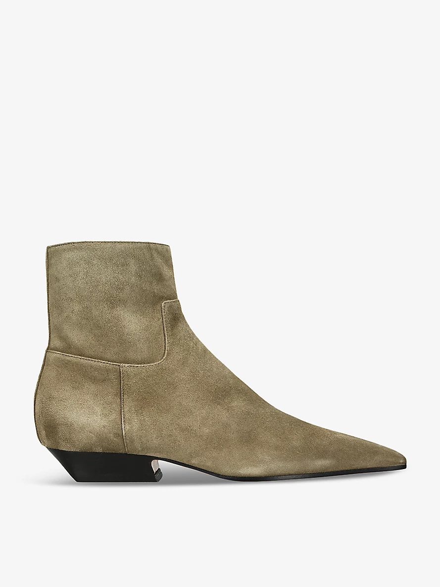 Marfa square-toe suede ankle boots - 1