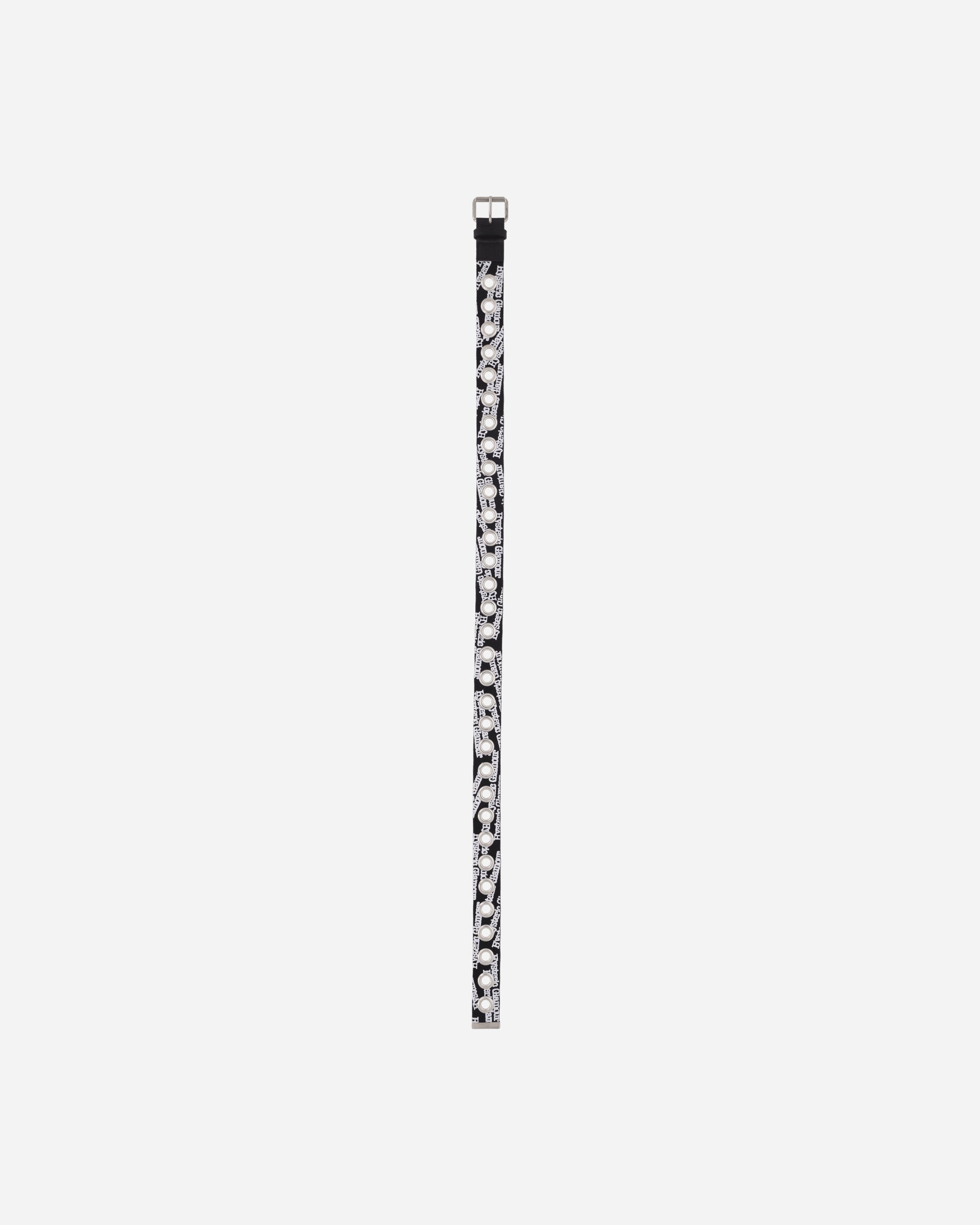 Type Logo Eyelet Tape Belt Black - 3