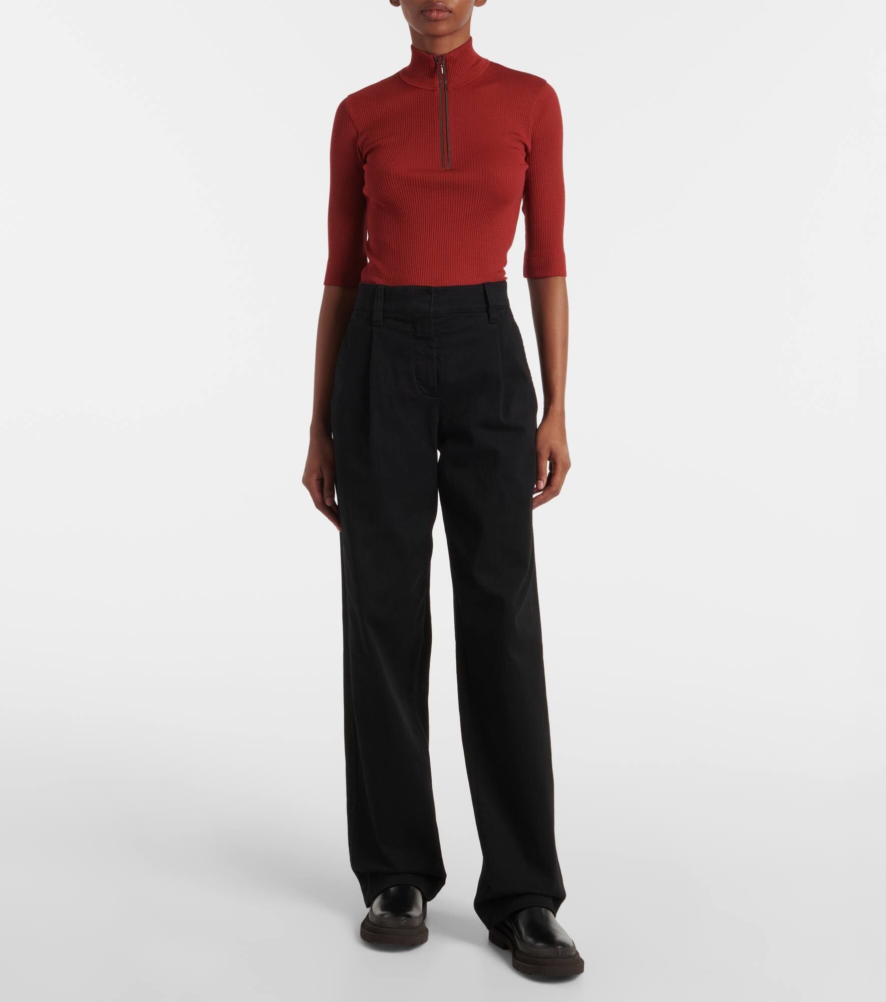 High-rise wide-leg jeans - 6