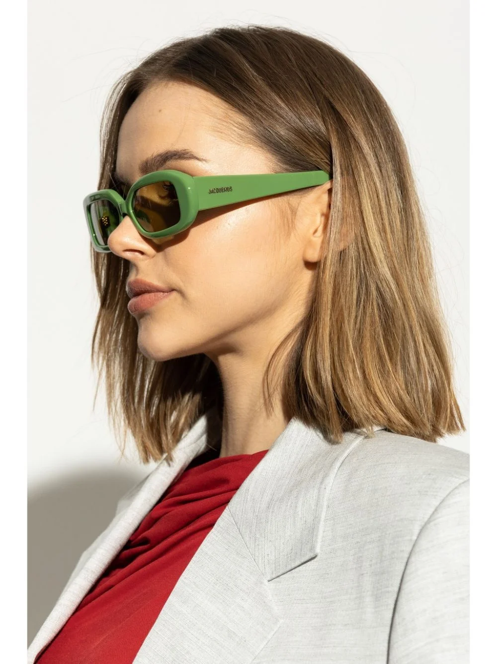 Linda Farrow Jacquemus Rond Carre Sunglasses Jacquemus Rond Carre - Jade Green Sunglasses | italist  main image 3