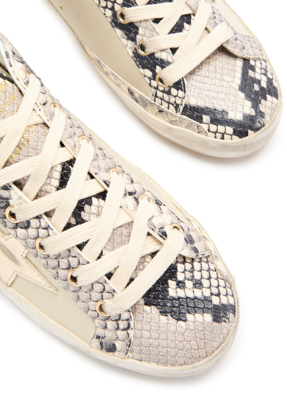 Golden Goose Super-Star Python-effect Panelled Leather Sneakers - 3
