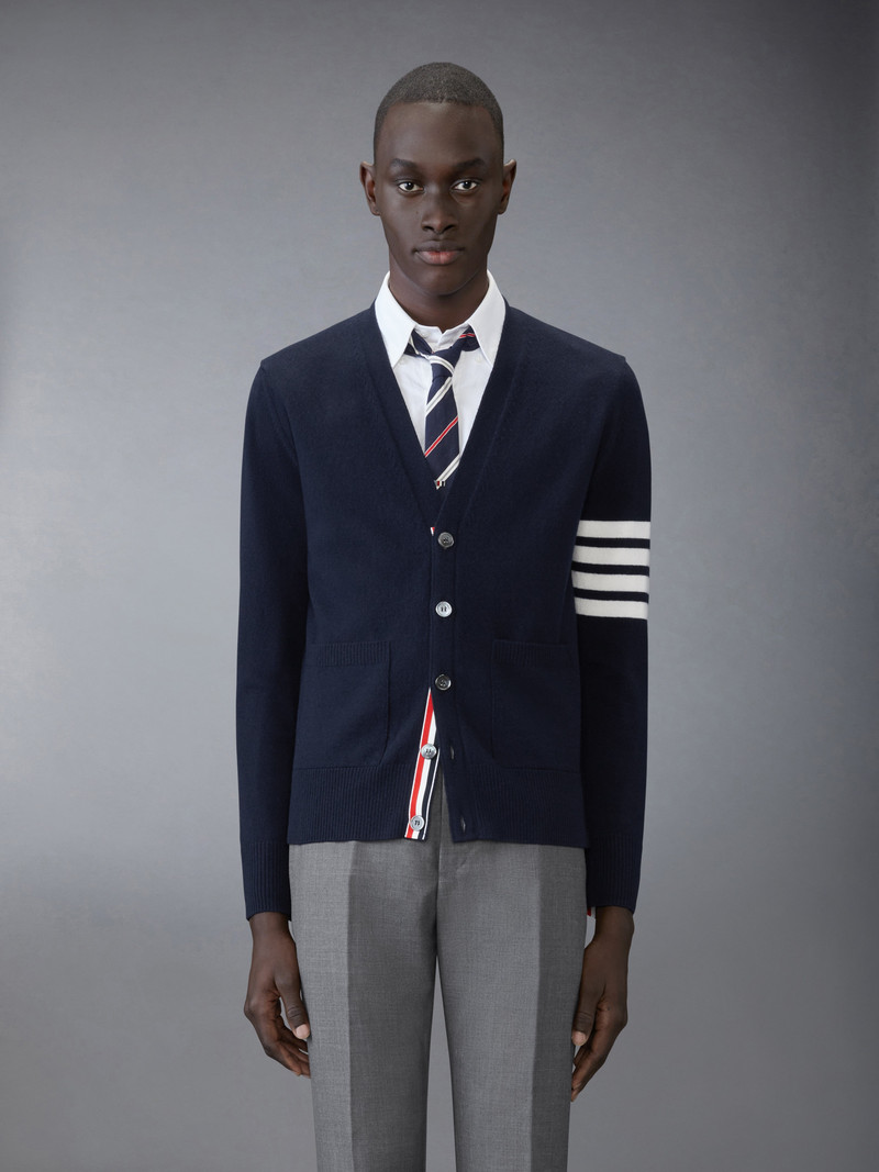 Thom Browne Nutcracker Merino Wool 4-Bar Cardigan outlook