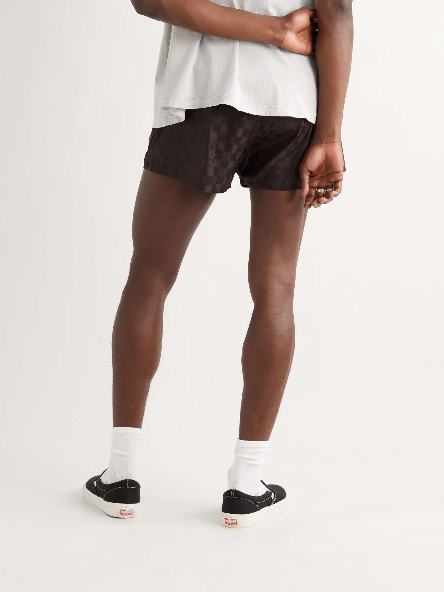 Logo-Appliquéd Checkerboard Nylon-Jacquard Shorts - 4