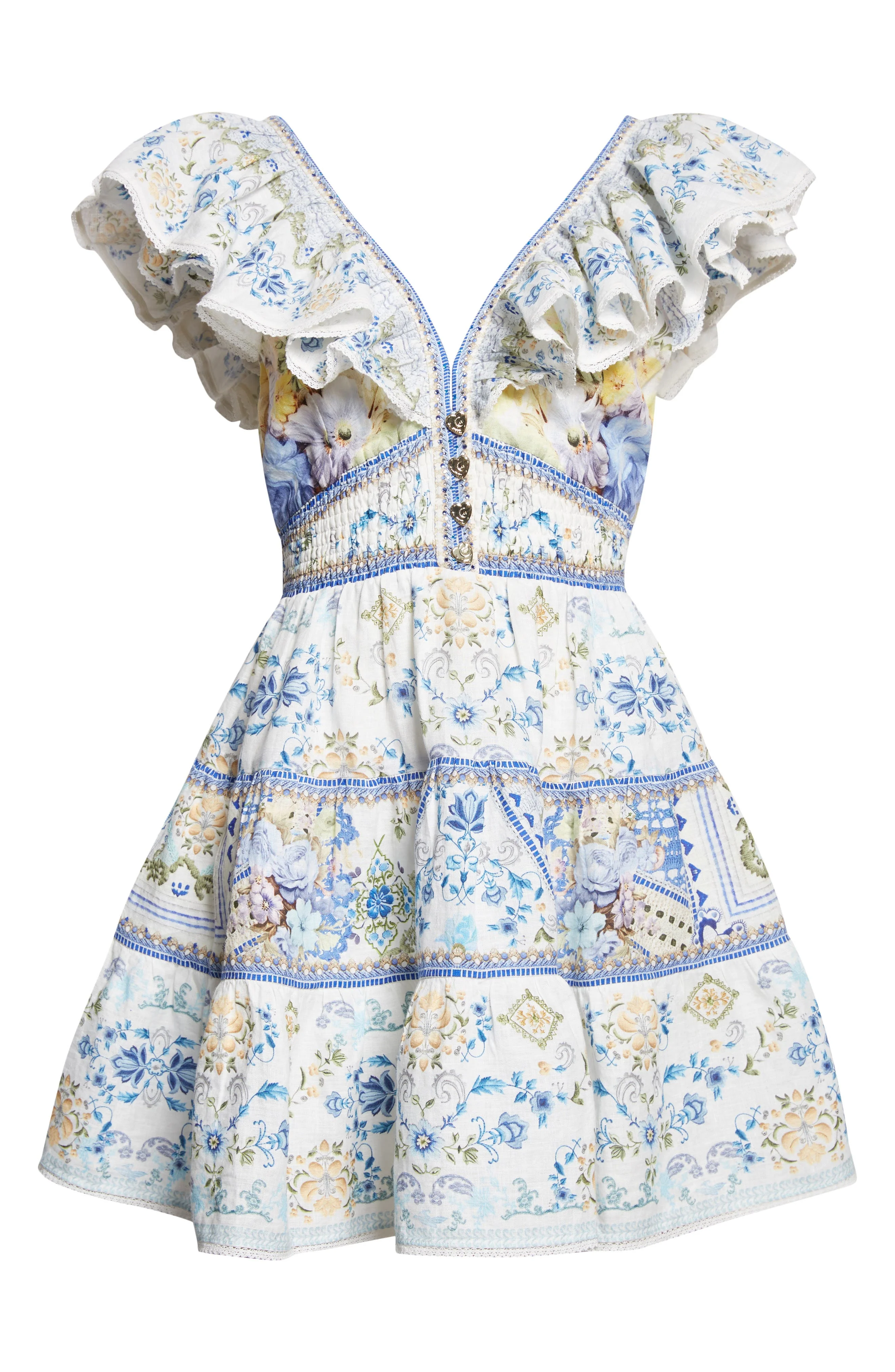 Camilla My Homespun Heart Fit & Flare Linen Minidress at Nordstrom - 1