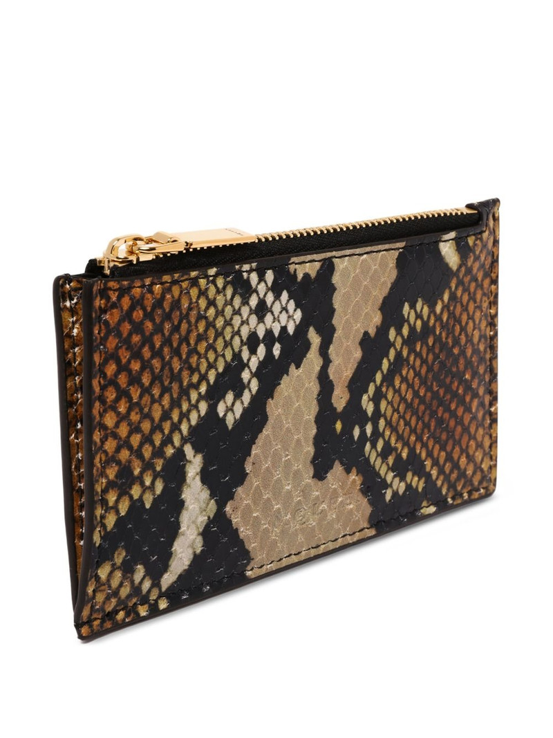 snakeskin-pattern zip cardholder 3