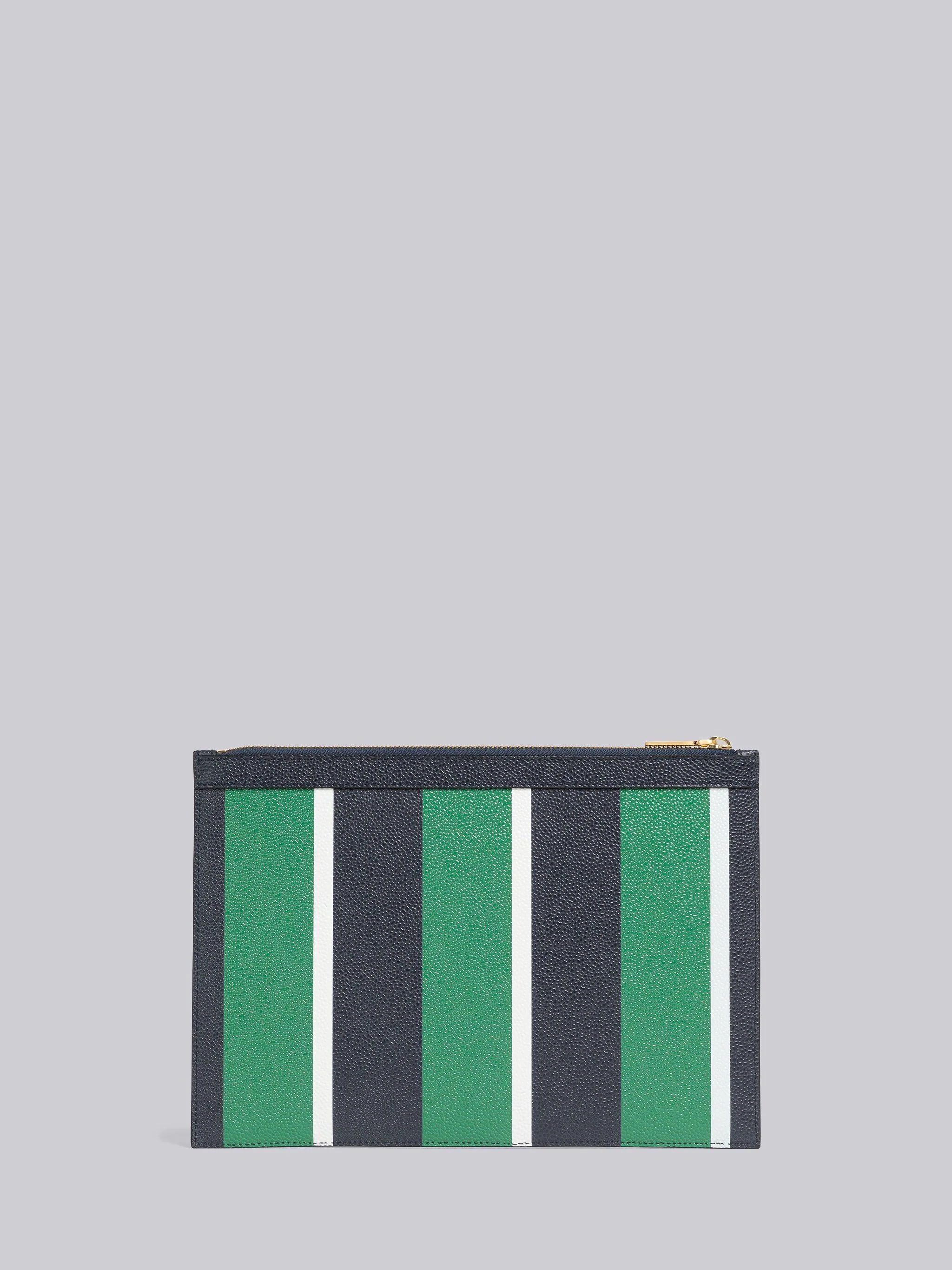 Stripe Pebble Grain Leather Small Document Holder - 3