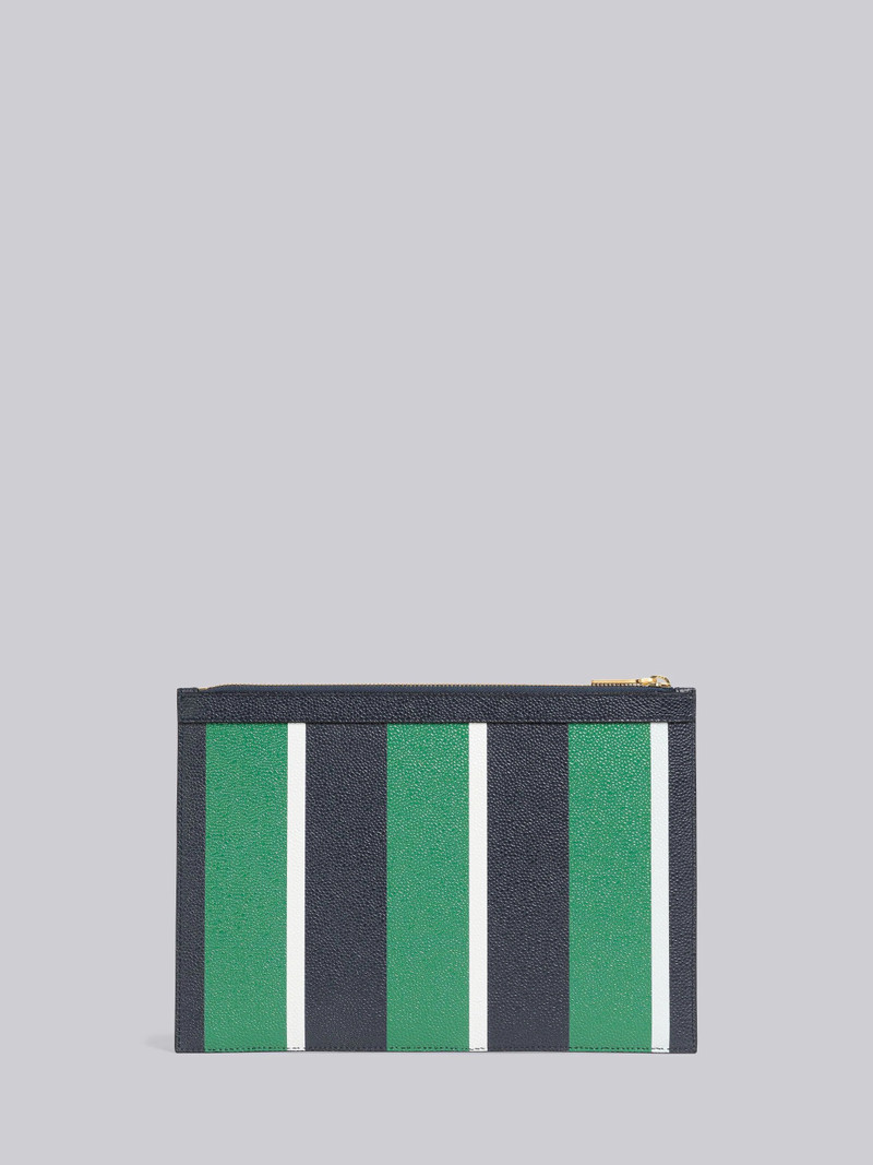 Stripe Pebble Grain Leather Small Document Holder 3