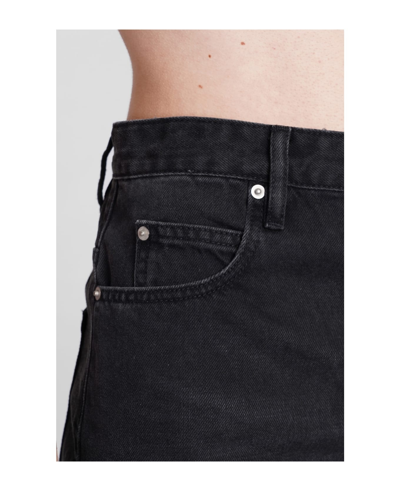 Belt-looped Denim Shorts - 5