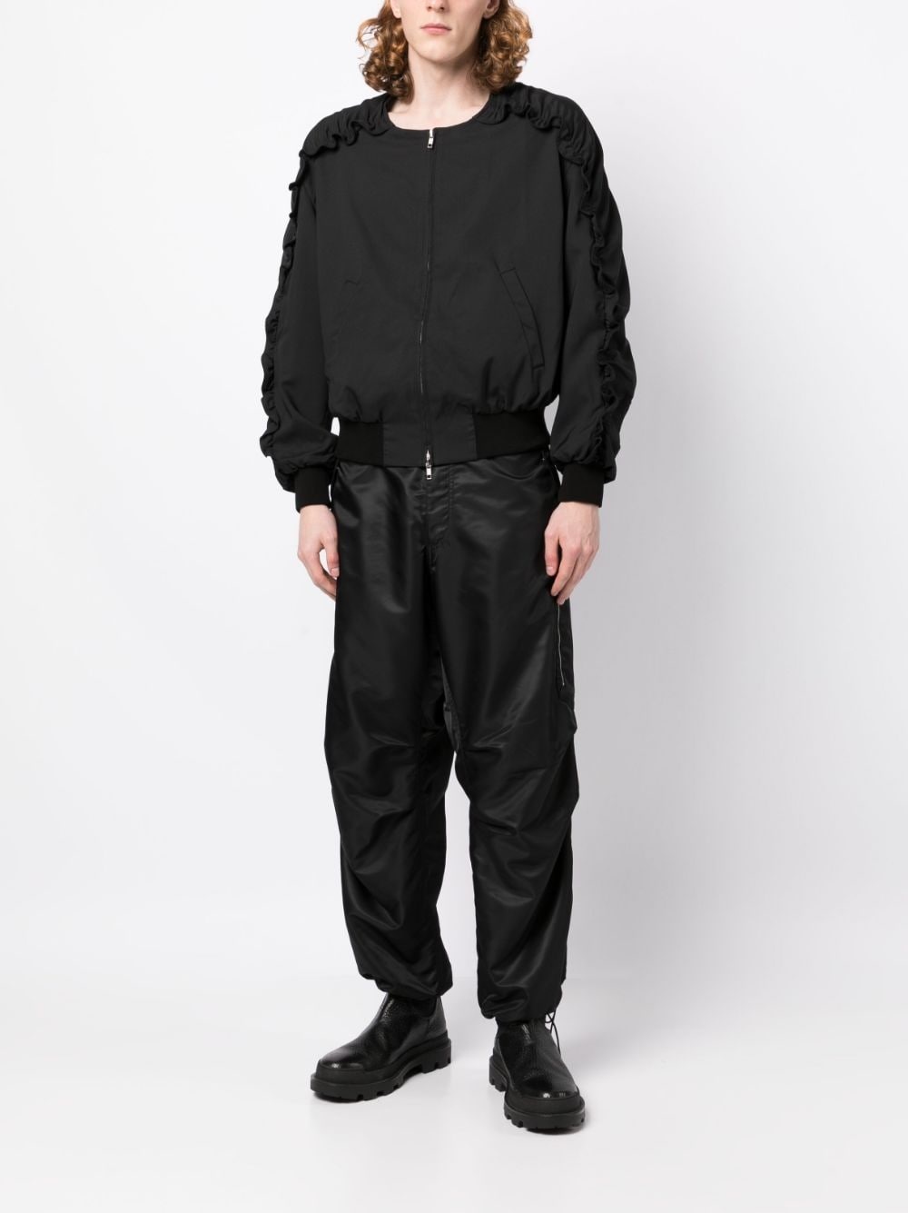 ruched zip-up bomber jacket - 2
