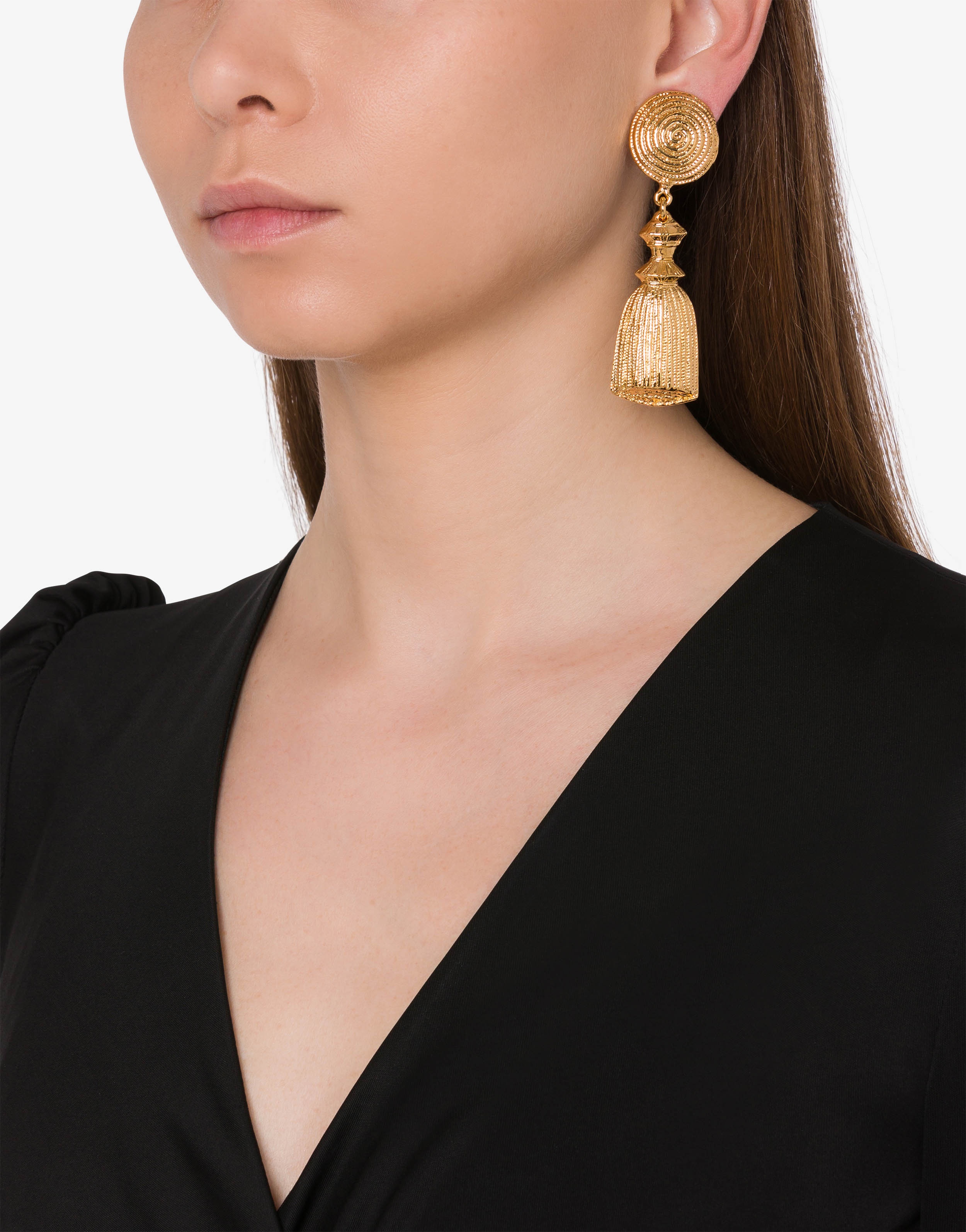METAL TASSEL DROP EARRINGS - 4