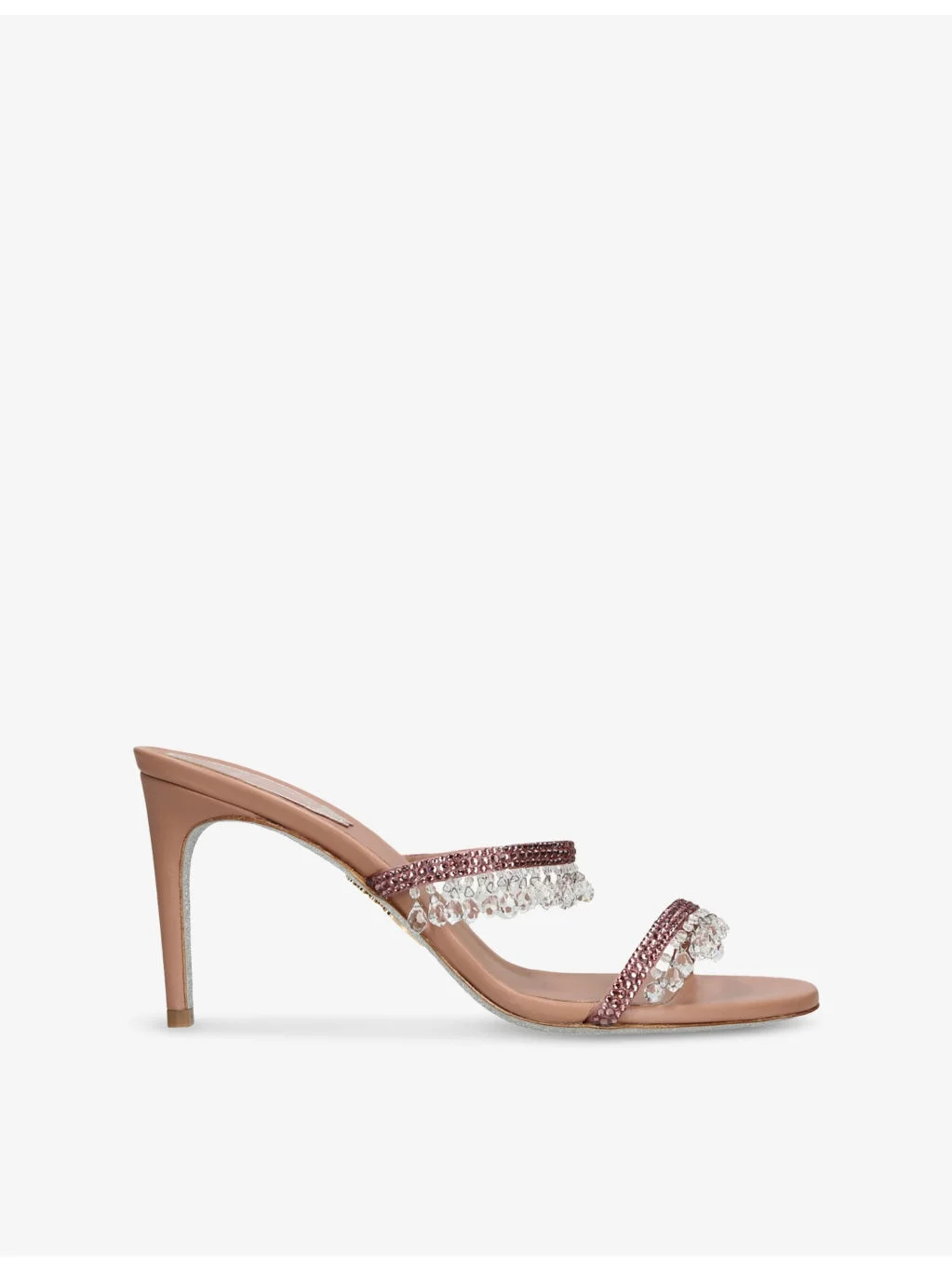 Chandelier jewel-embellished leather heeled mules - 1