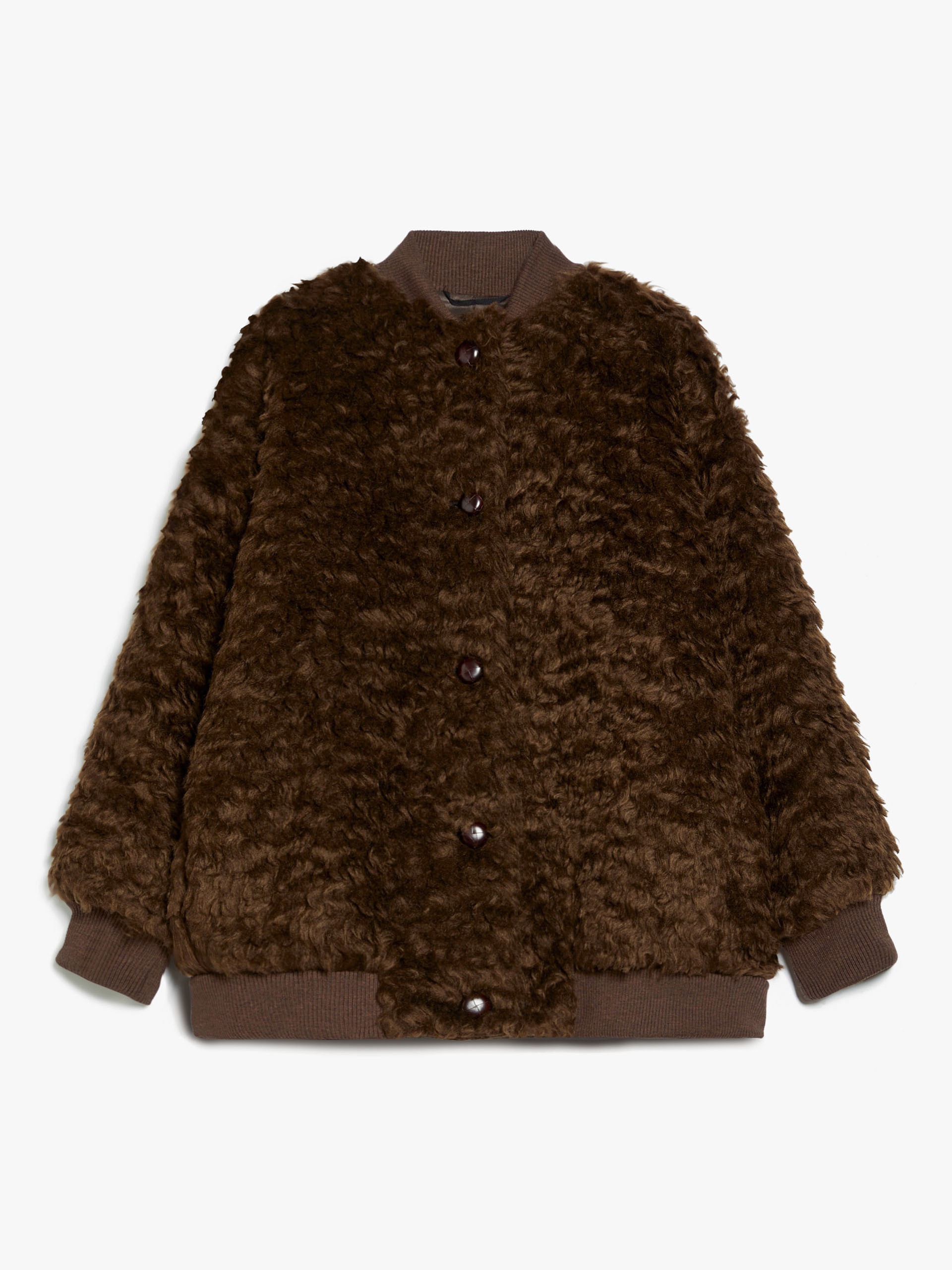 AGIATE Short furry fabric bomber jacket - 1