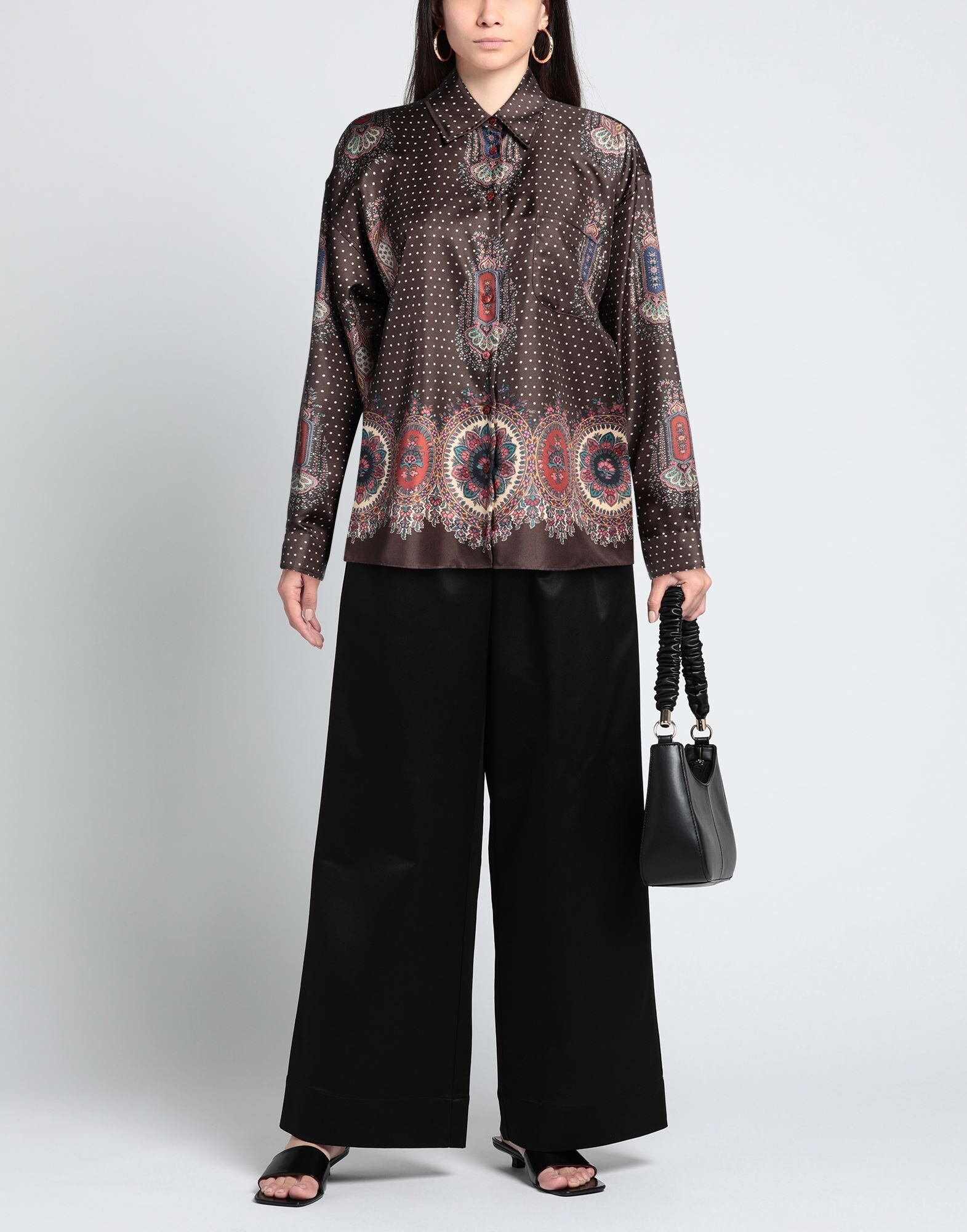 Dark brown Women's Floral Shirts & Blouses - 2