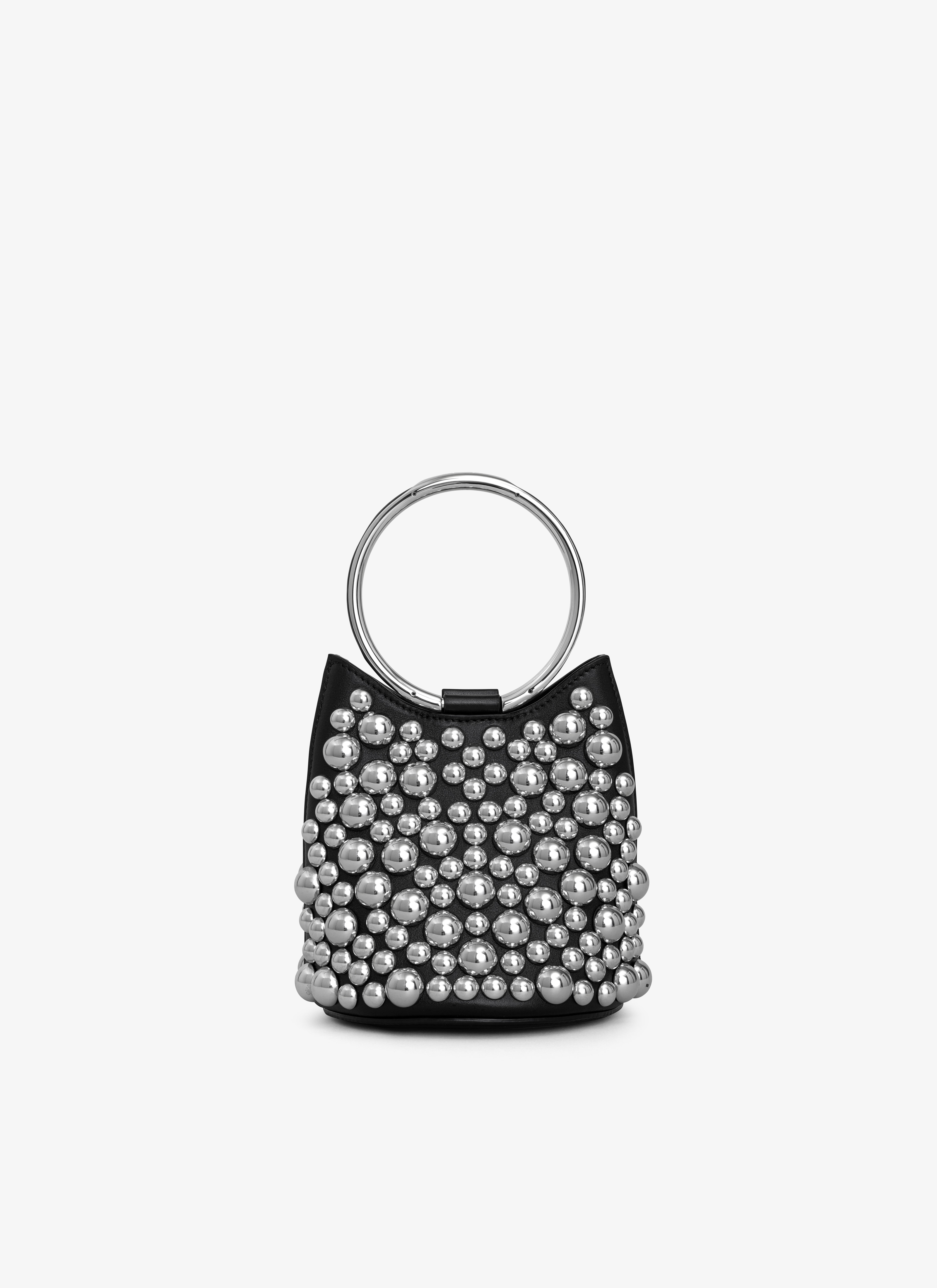 RING MINI BUCKET BAG WITH SPHERES ON CALFSKIN - 3