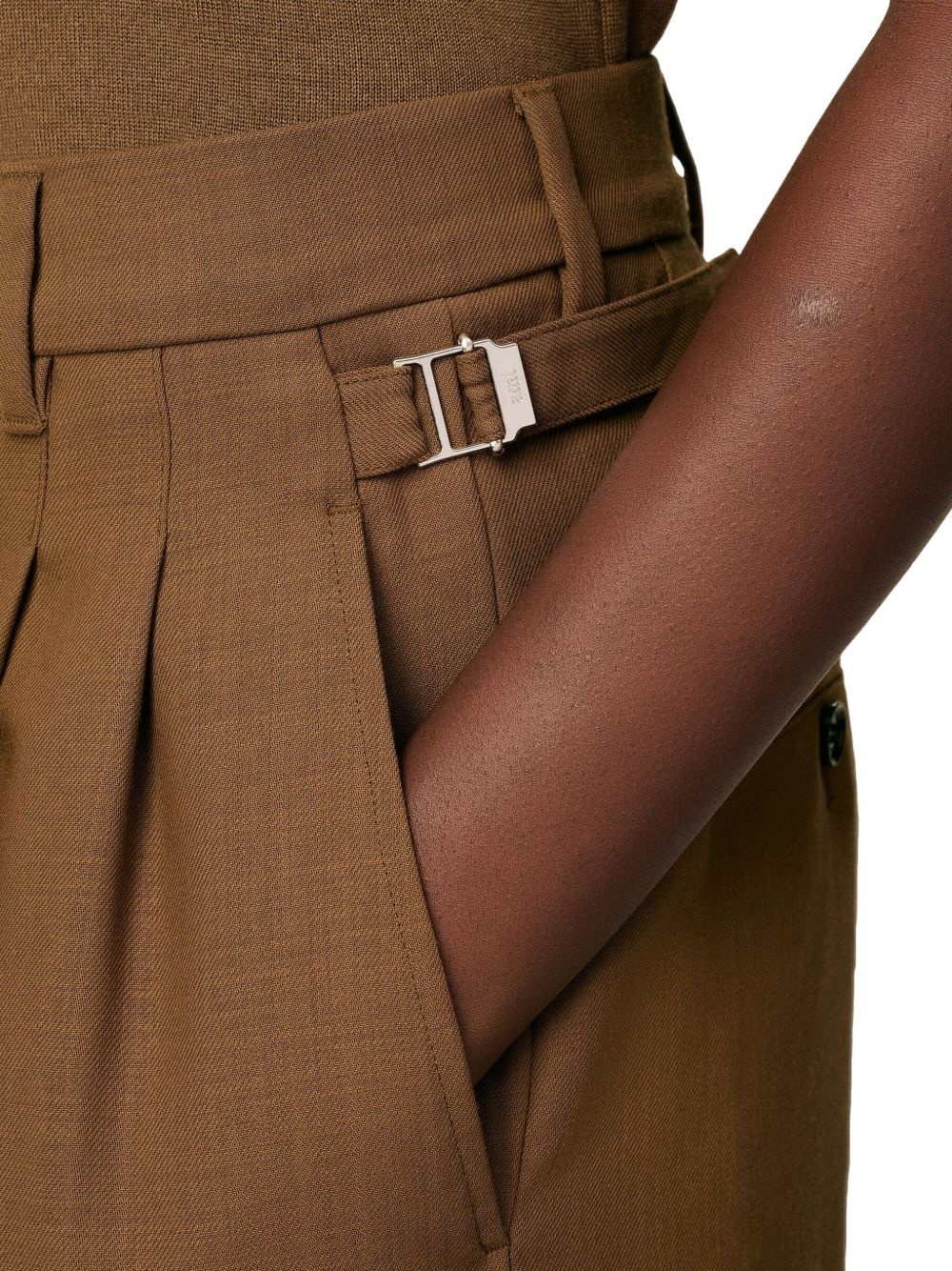 pleated wide-leg trousers - 6