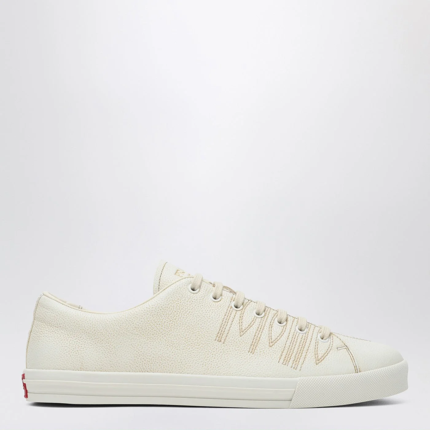Prada Talc-Coloured Leather Sneakers Men - 1
