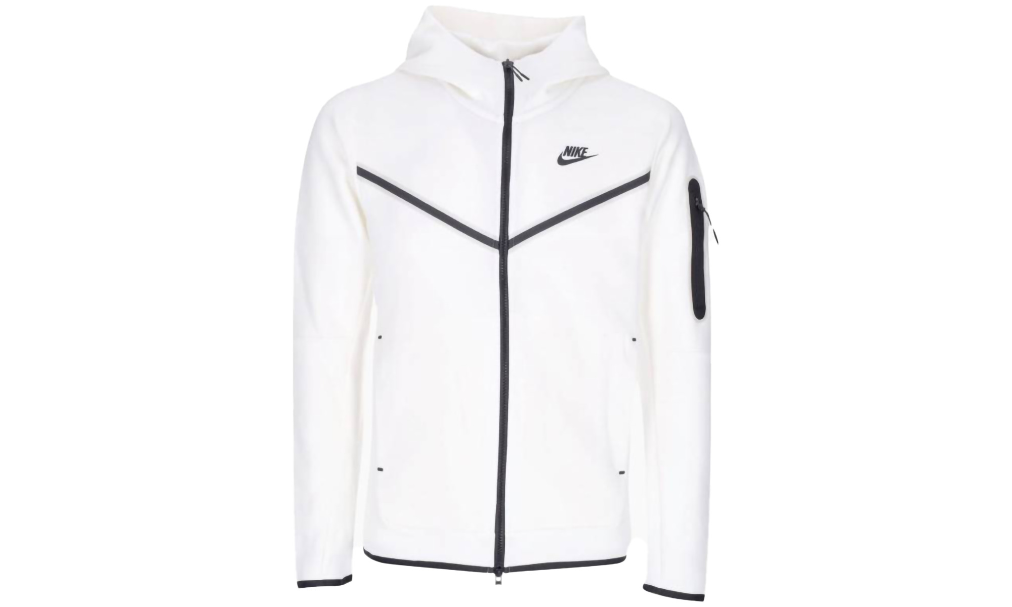 Tech Full-zip Fleece Windrunner Hoodie Mens Style "BIRCH HEATHER/BLACK" - 1