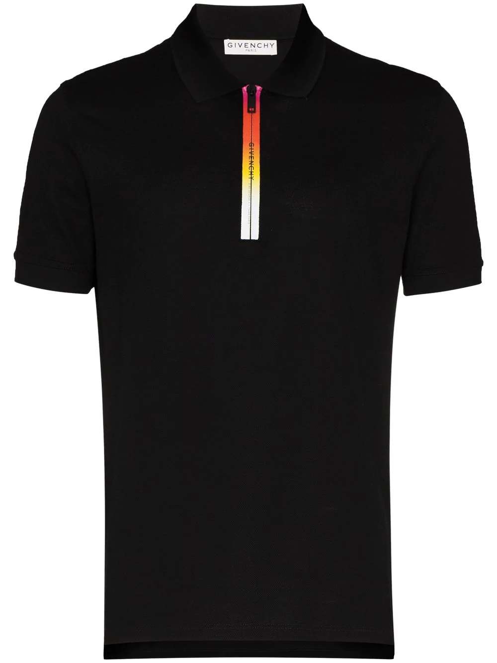 gradient logo zip polo shirt - 1