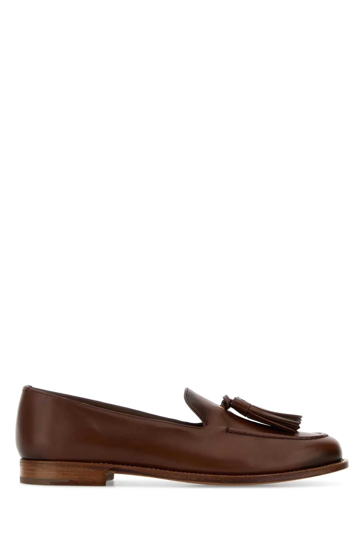 Brown Leather Renee Loafers Cognac Mocassini - 1