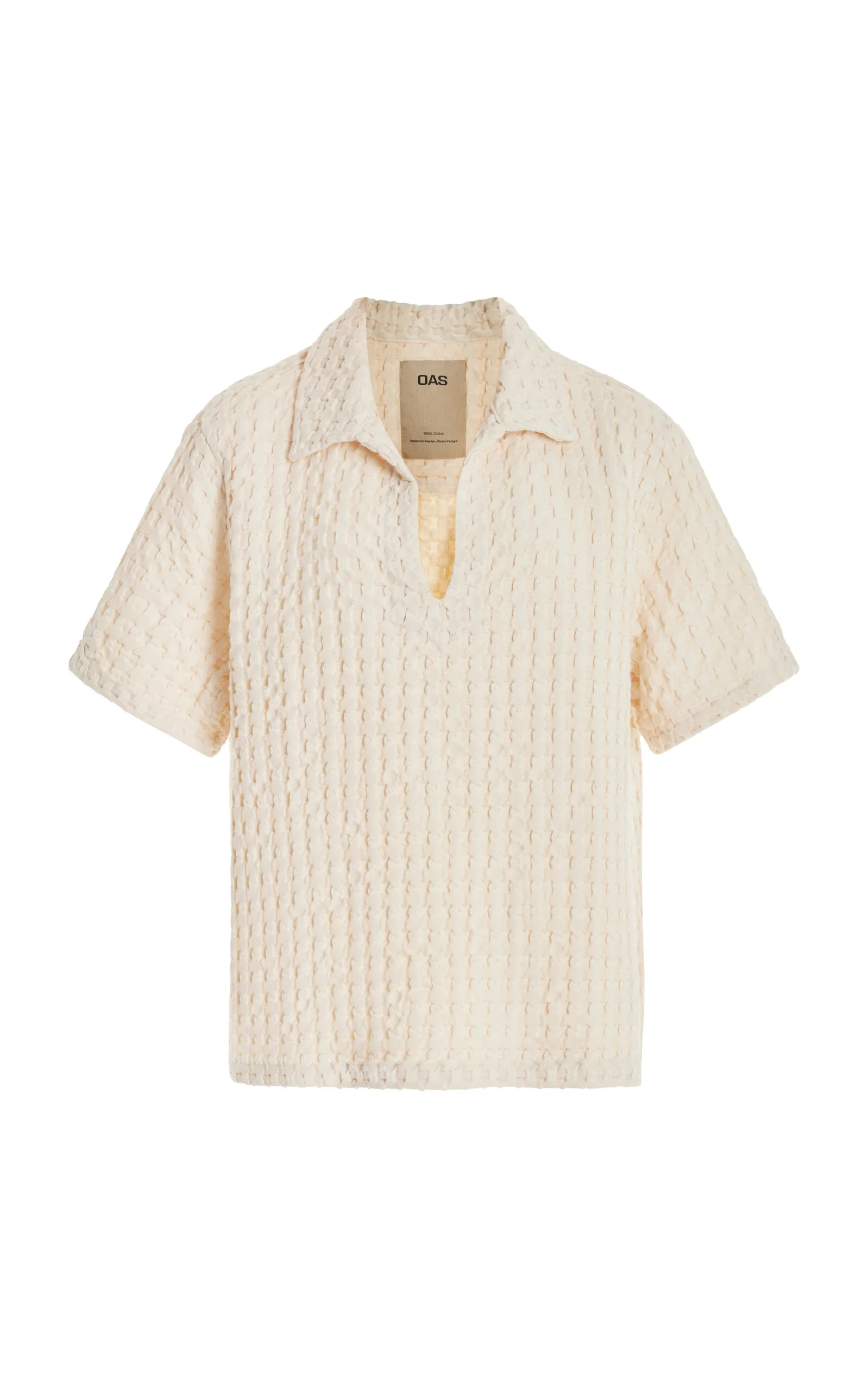 Jaffa Waffle-Knit Cotton Shirt ivory - 1