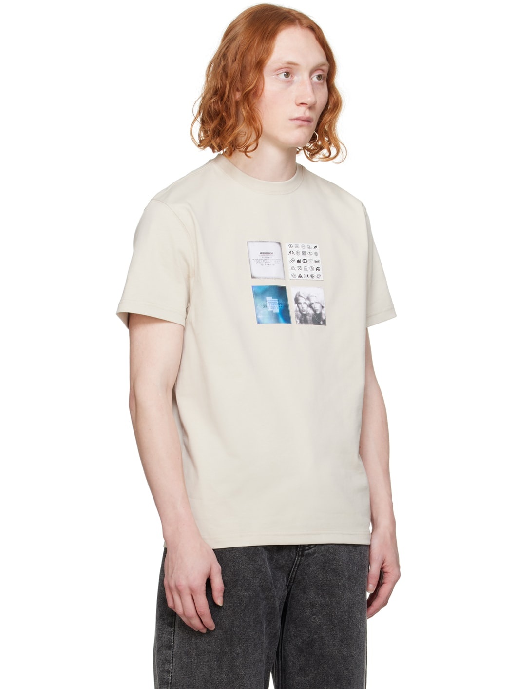 Beige Patch T-Shirt - 2