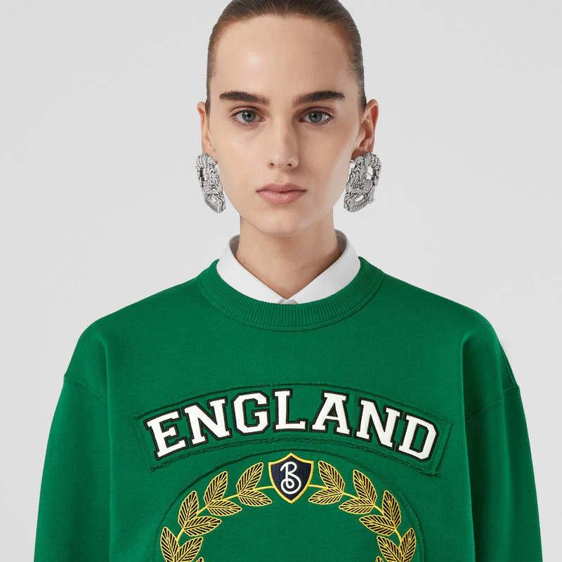 Burberry College Graphic Cotton Oversized Sweatshirt outlook