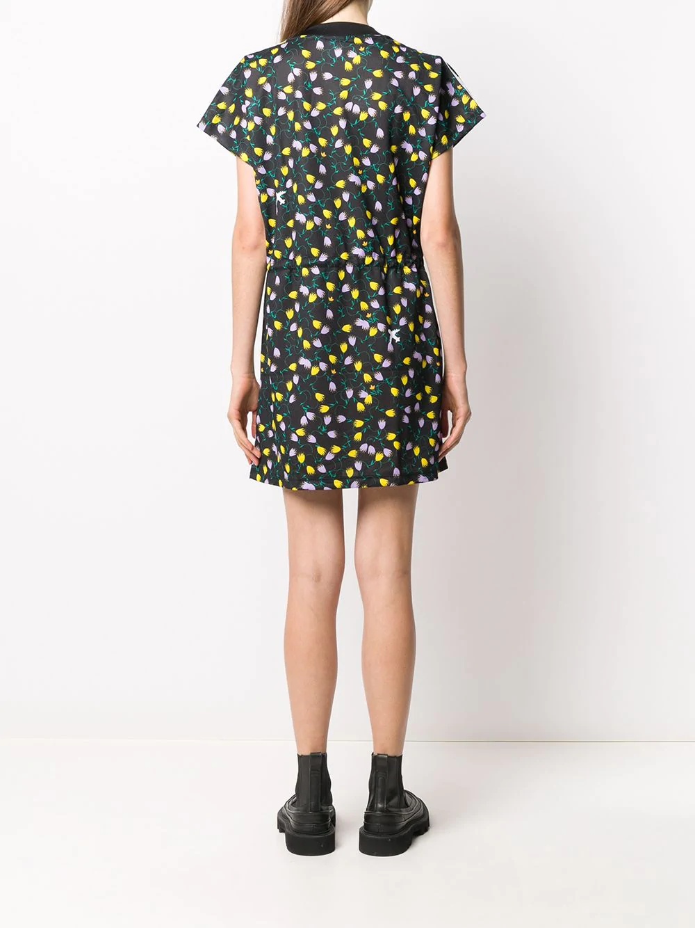 floral-print logo T-shirt dress - 4