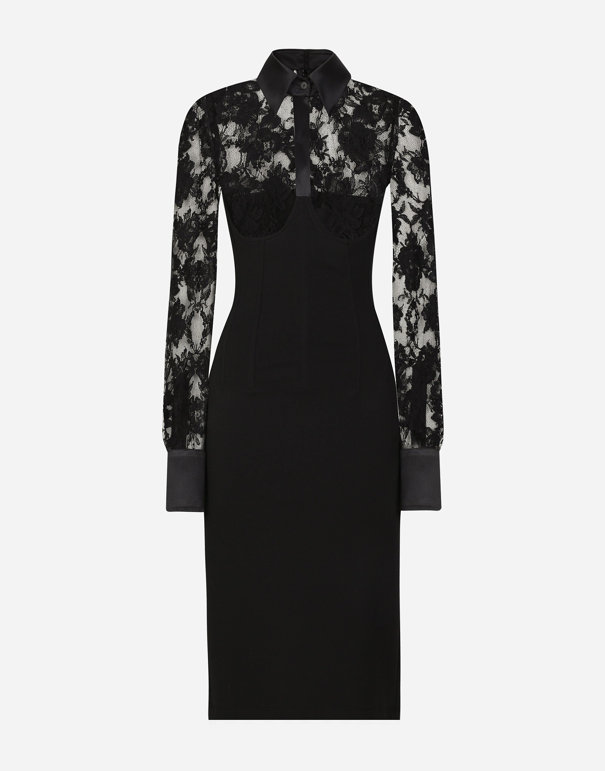 chinese dress ladies Black Lace Modest Knee Length Formal Prom Evening Dress XLD1012 Custom Size / Black