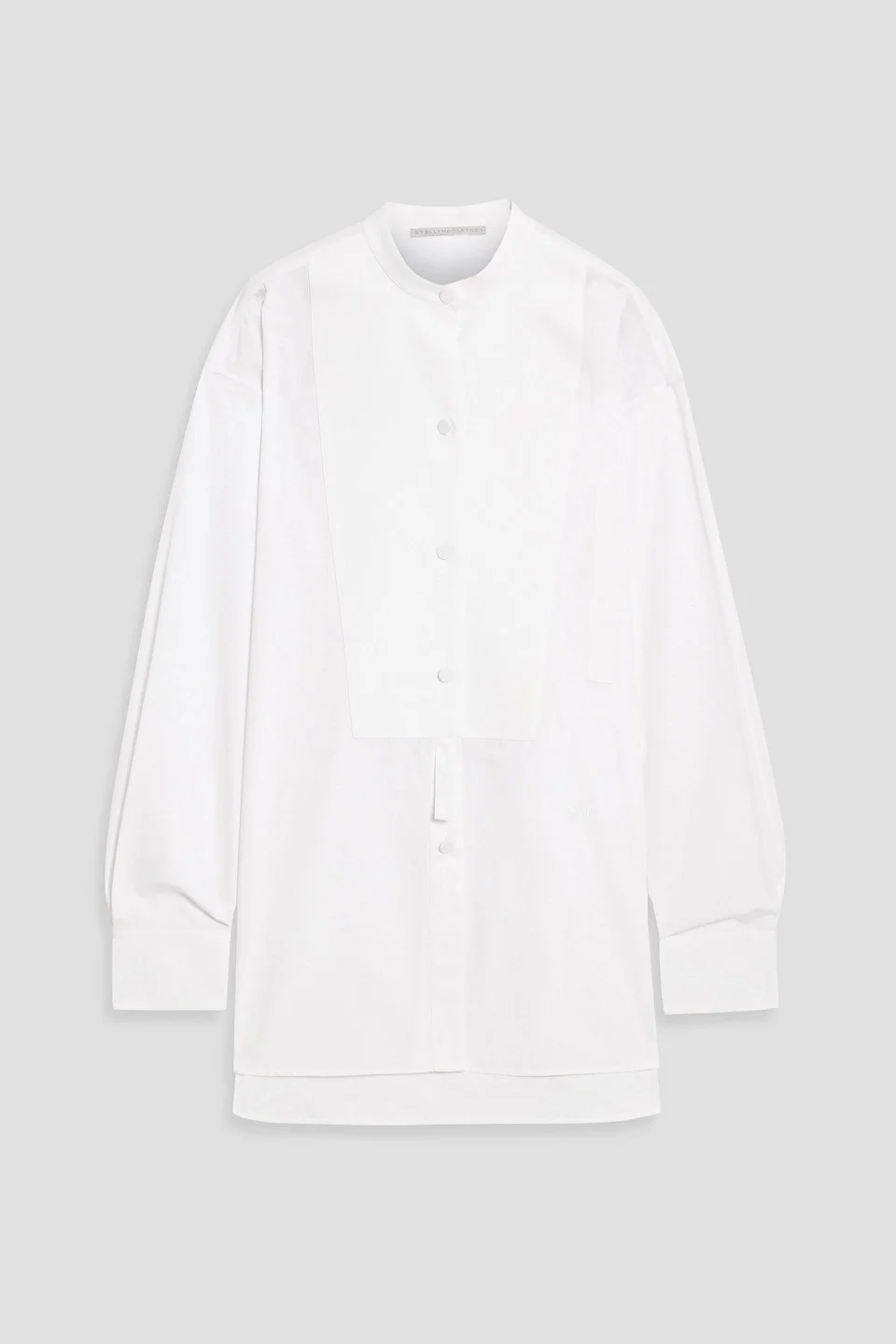 Piqué-paneled cotton-poplin shirt - 1