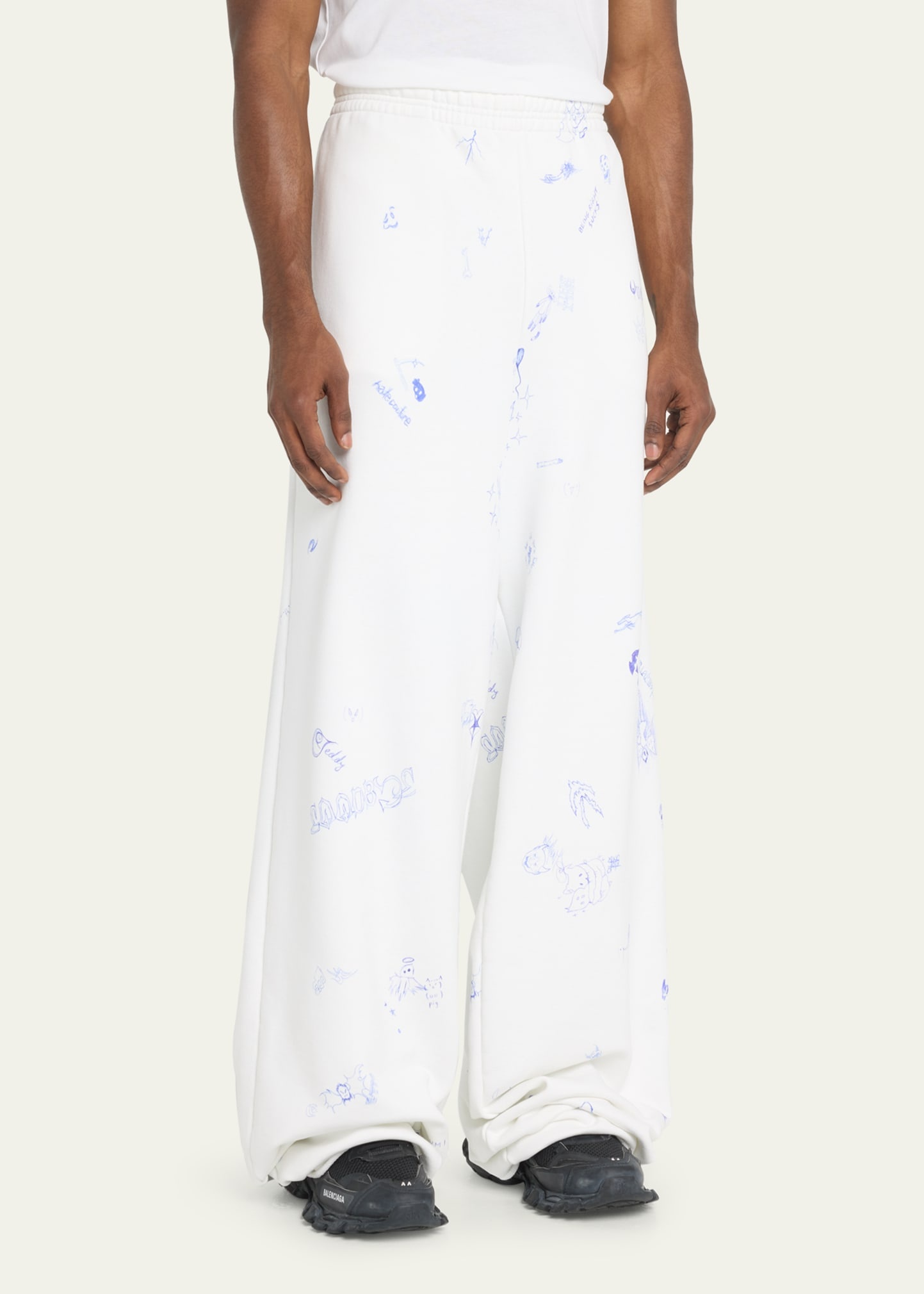 Men's Baggy Terry Scribble Sweatpants - 3