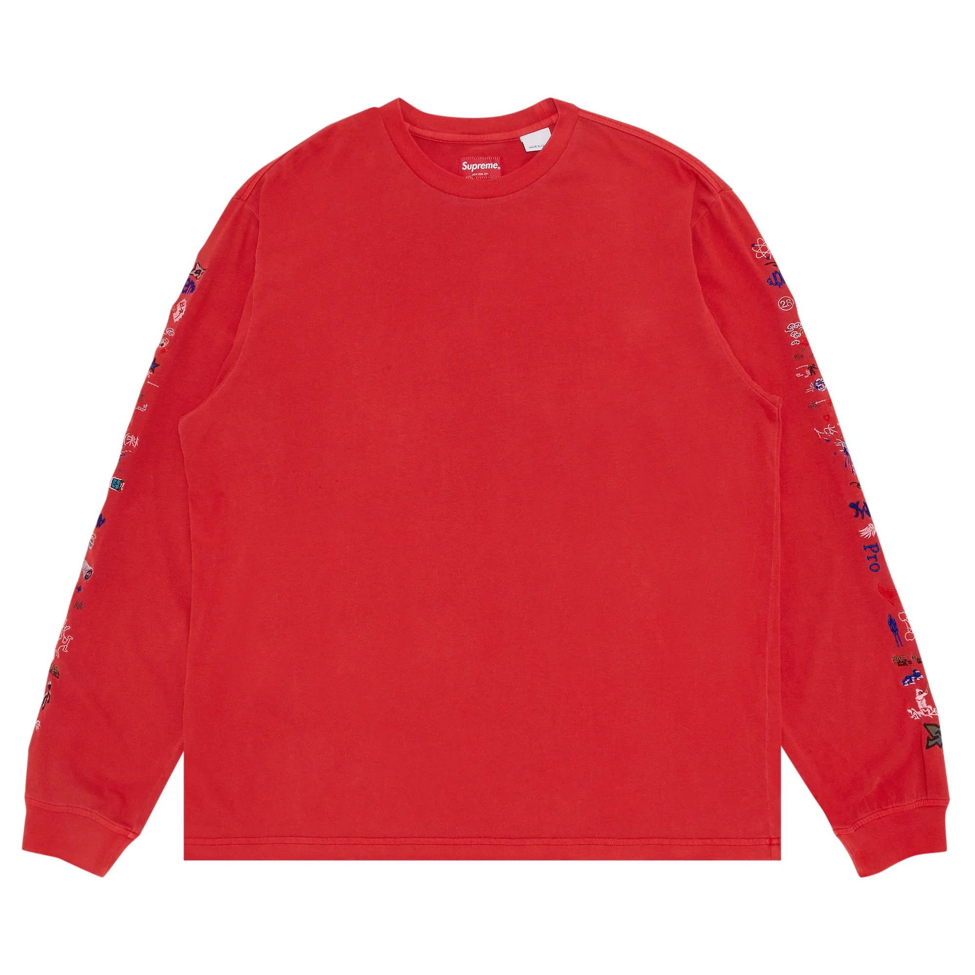 Supreme AOI Icons Long-Sleeve Top 'Washed Red' - 1