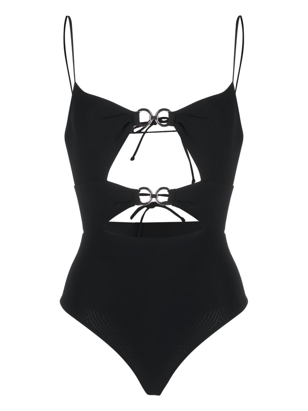 ring-embellished cut-out swimsuit - 1