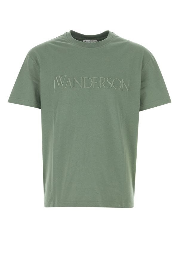 Sage green cotton t-shirt - 1