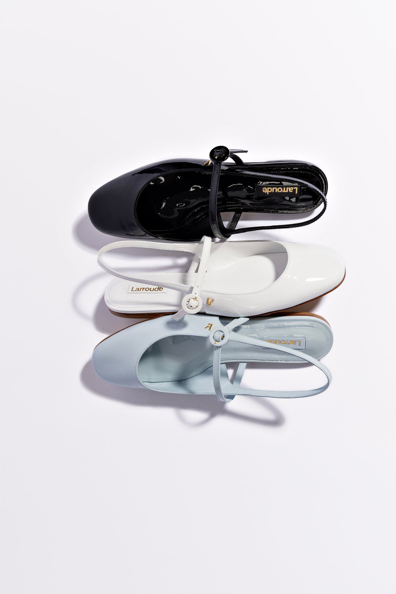 Georgina Ballet Flat In White Patent Leather 6