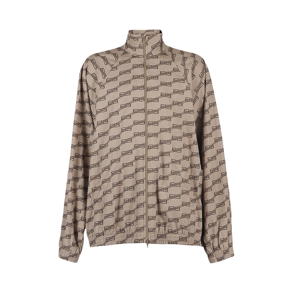 Balenciaga BB Monogram Tracksuit Jacket 'Beige/Brown' - 1