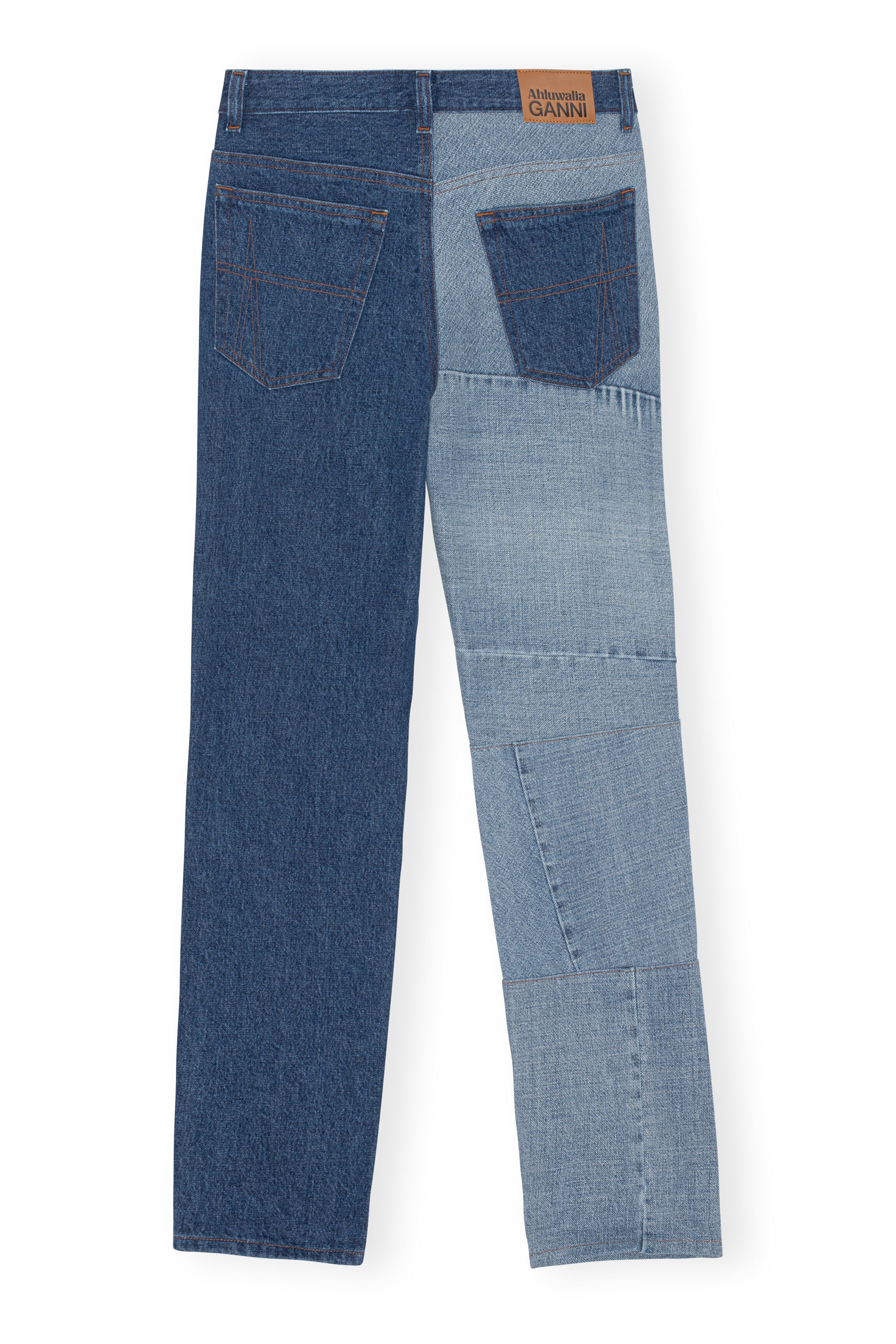 PATCHWORK DENIM PATCHWORK MIDWAIST STRAIGHT LEG JEANS - 2