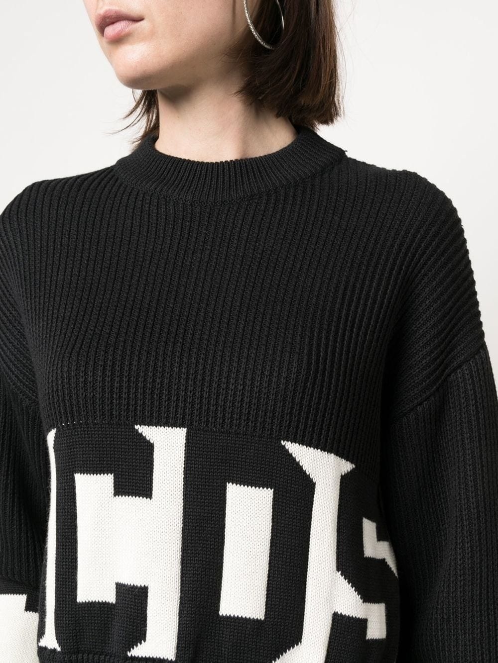 intarsia-knit logo jumper - 5