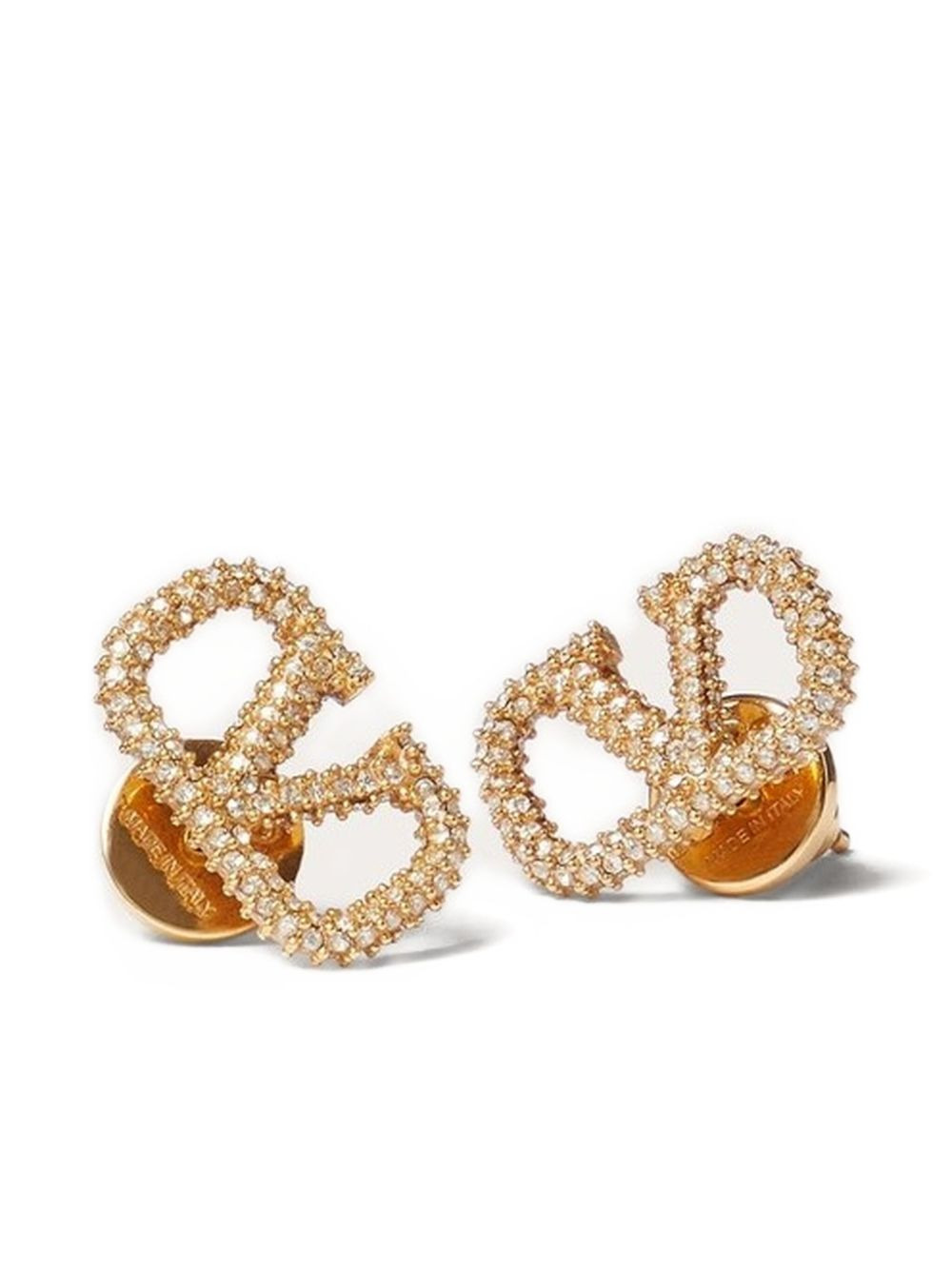 VLogo Signature crystal-embellished stud earrings - 2