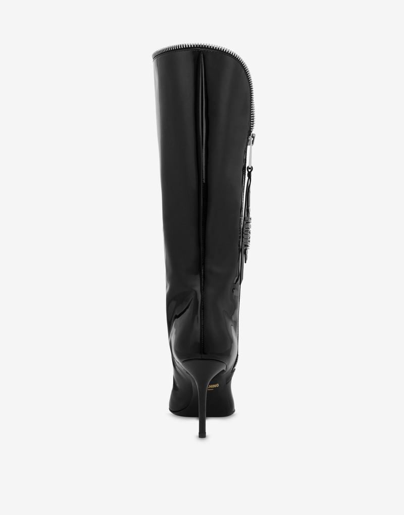Moschino PATENT LEATHER BOOTS MOSCHINO ZIP outlook
