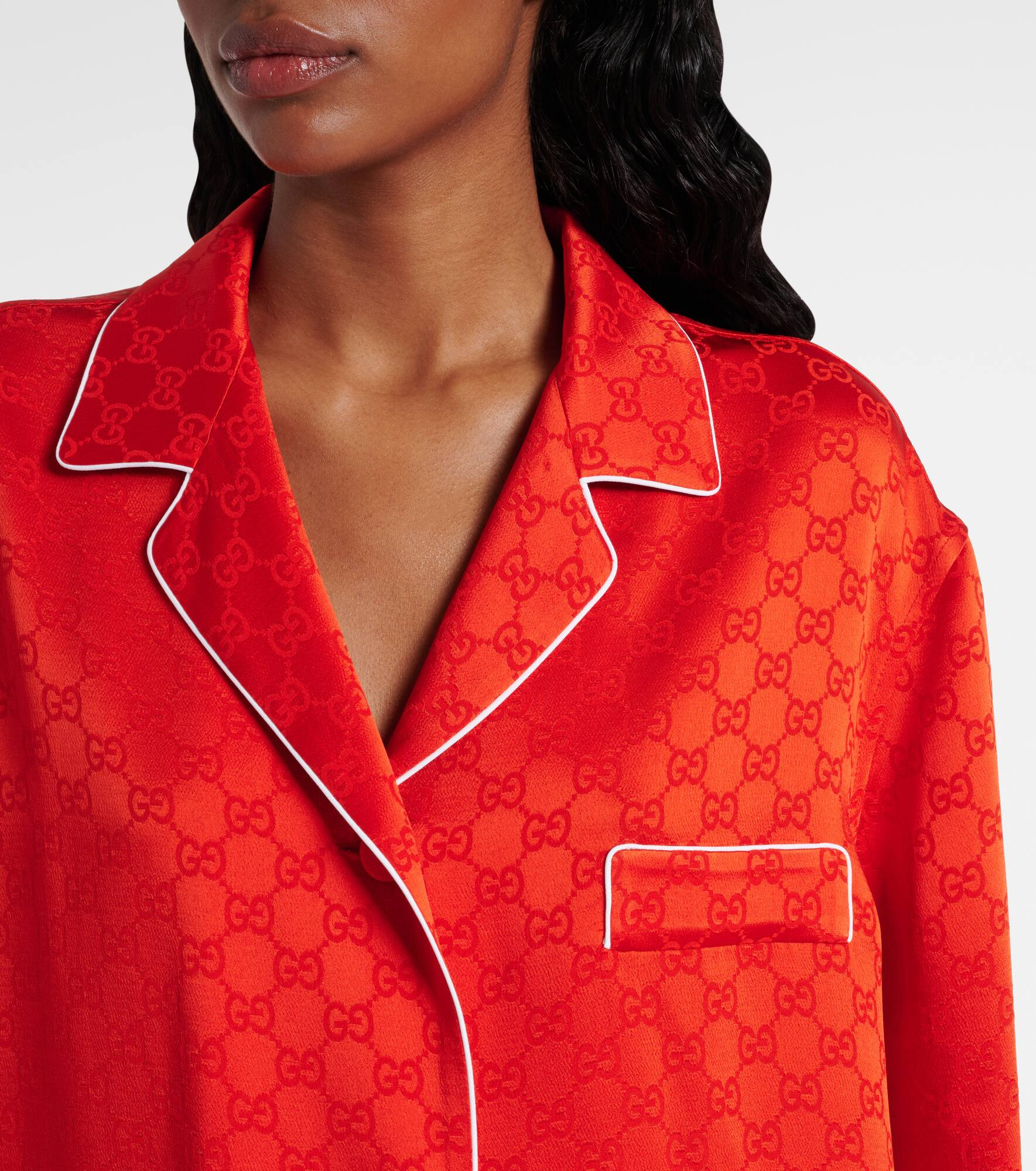 GG satin shirt - 4