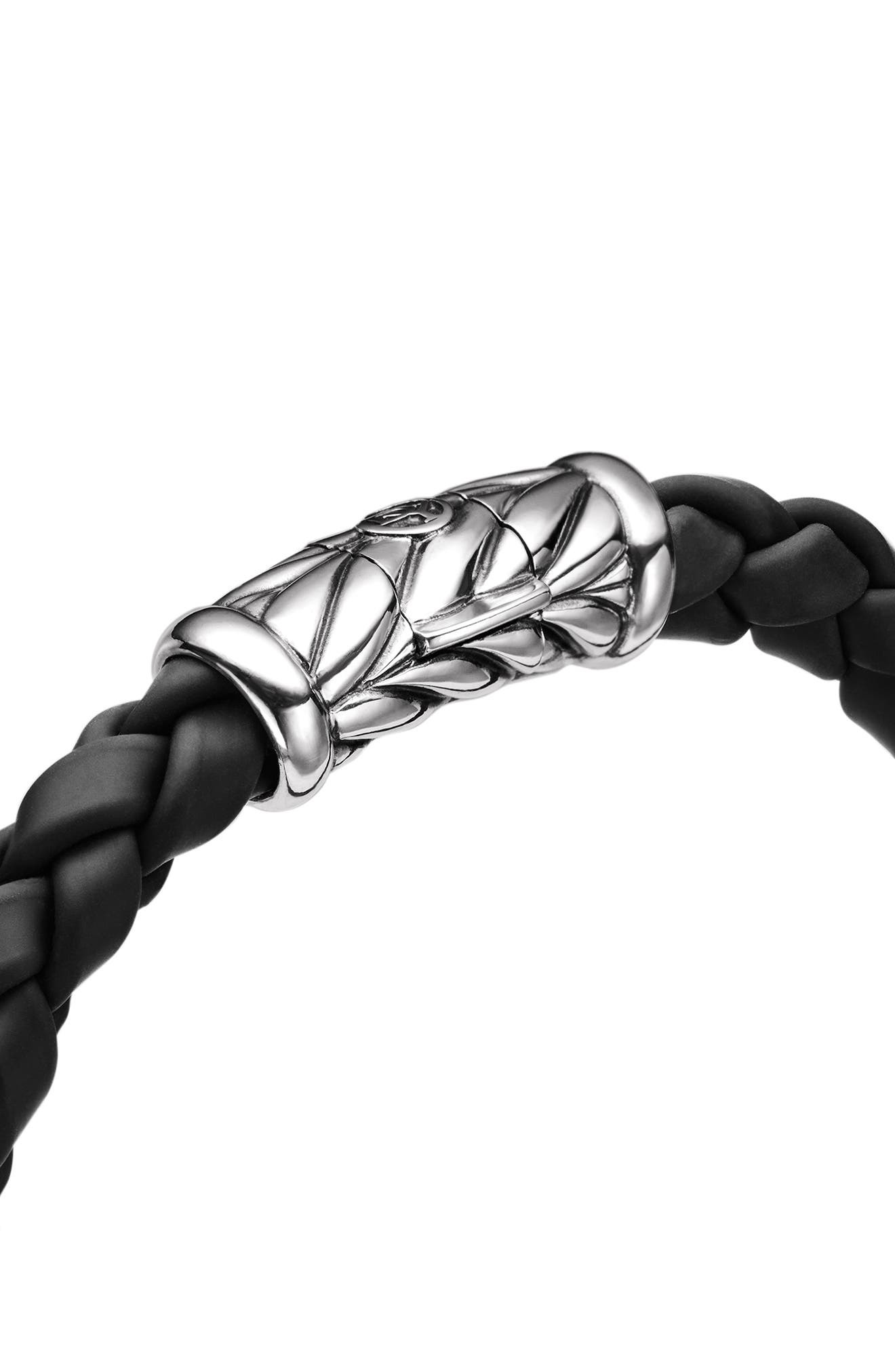 David Yurman Chevron Bracelet in Black Rubber/Silver at Nordstrom - 6