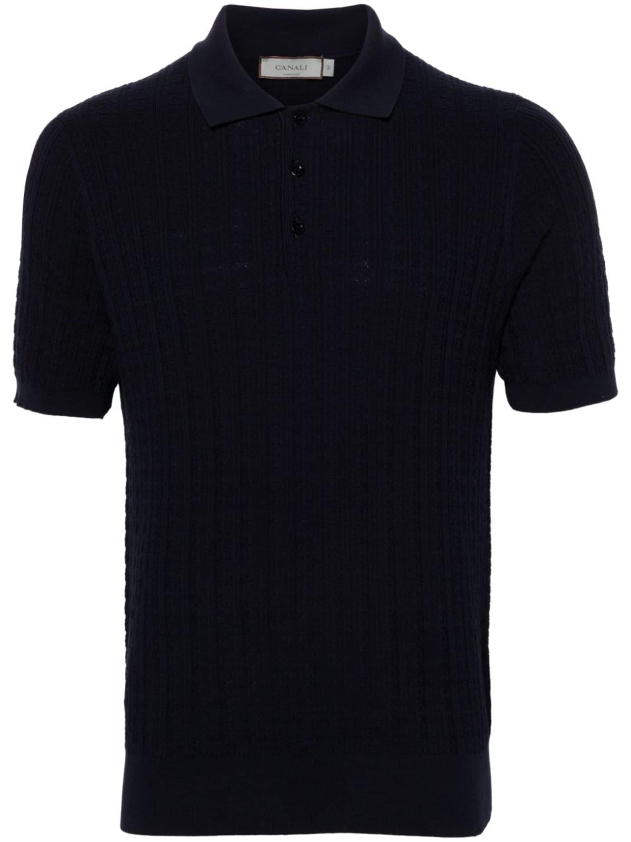 patterned-jacquard cotton polo shirt - 1