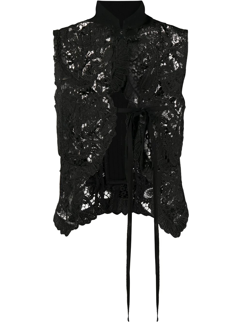 floral lace fitted vest - 1