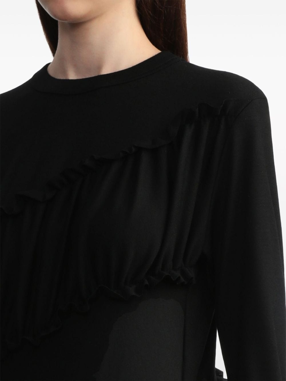 ruffled asymmetric wool sweatshirt - 5