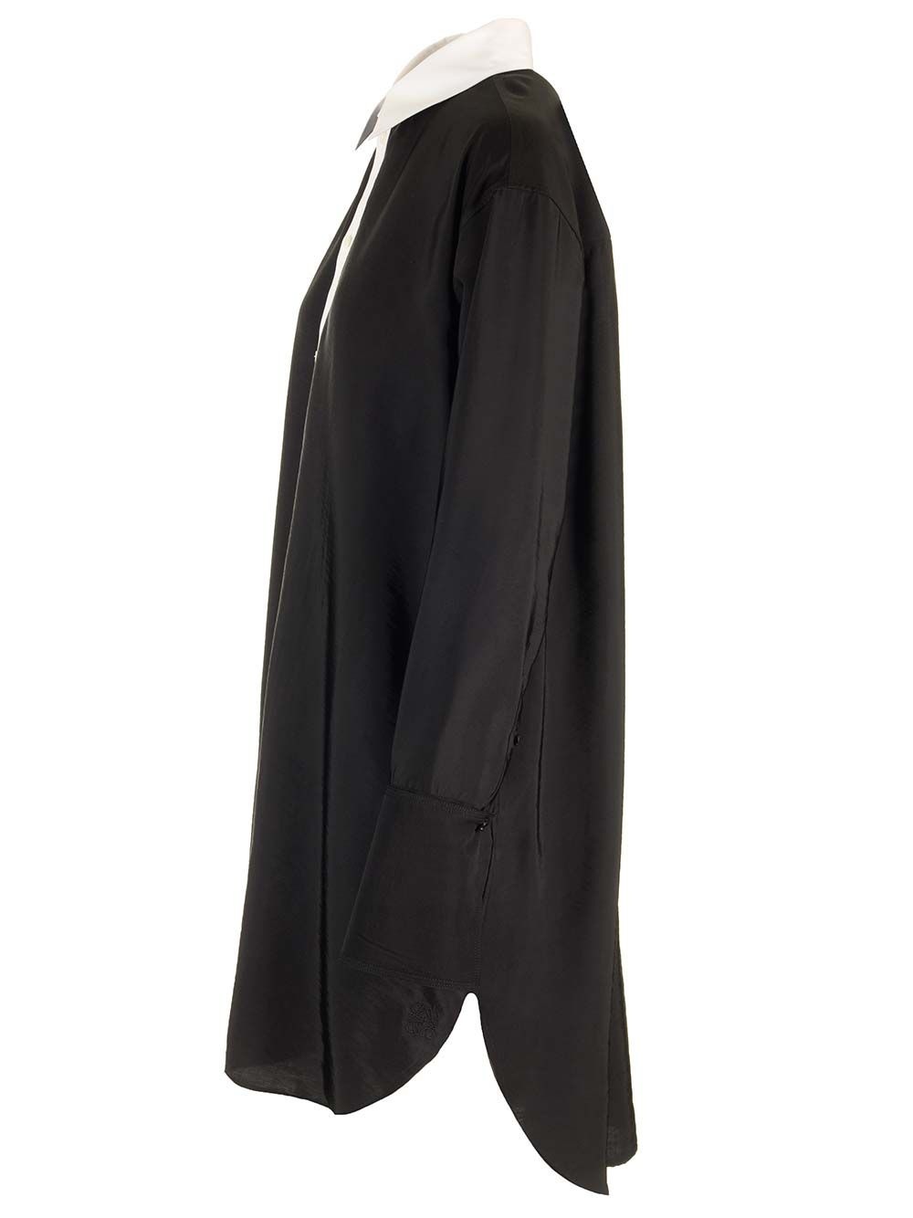 Viscose Blend Shirt Dress Dresses Black - 6